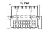 Dimensionet e prizës Zero8 me 32 pin të pjerrët